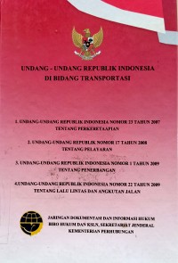 Image of Undang-Undang Republik Indonesia Di Bidang Transportasi
